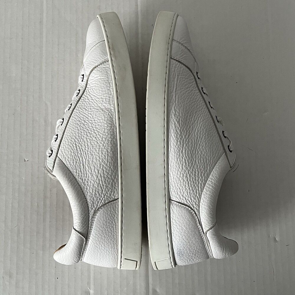 Magnanni Leve Mens Size 11 White Leather Sneakers Low Top Lace Up Casual Shoes - Picture 4 of 15
